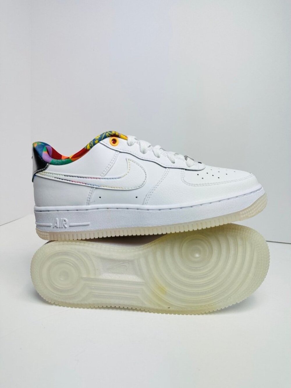 5.5Y Nike Air Force 1 Low GS AF1 White Multi-Color Casual Shoes FN8912-111